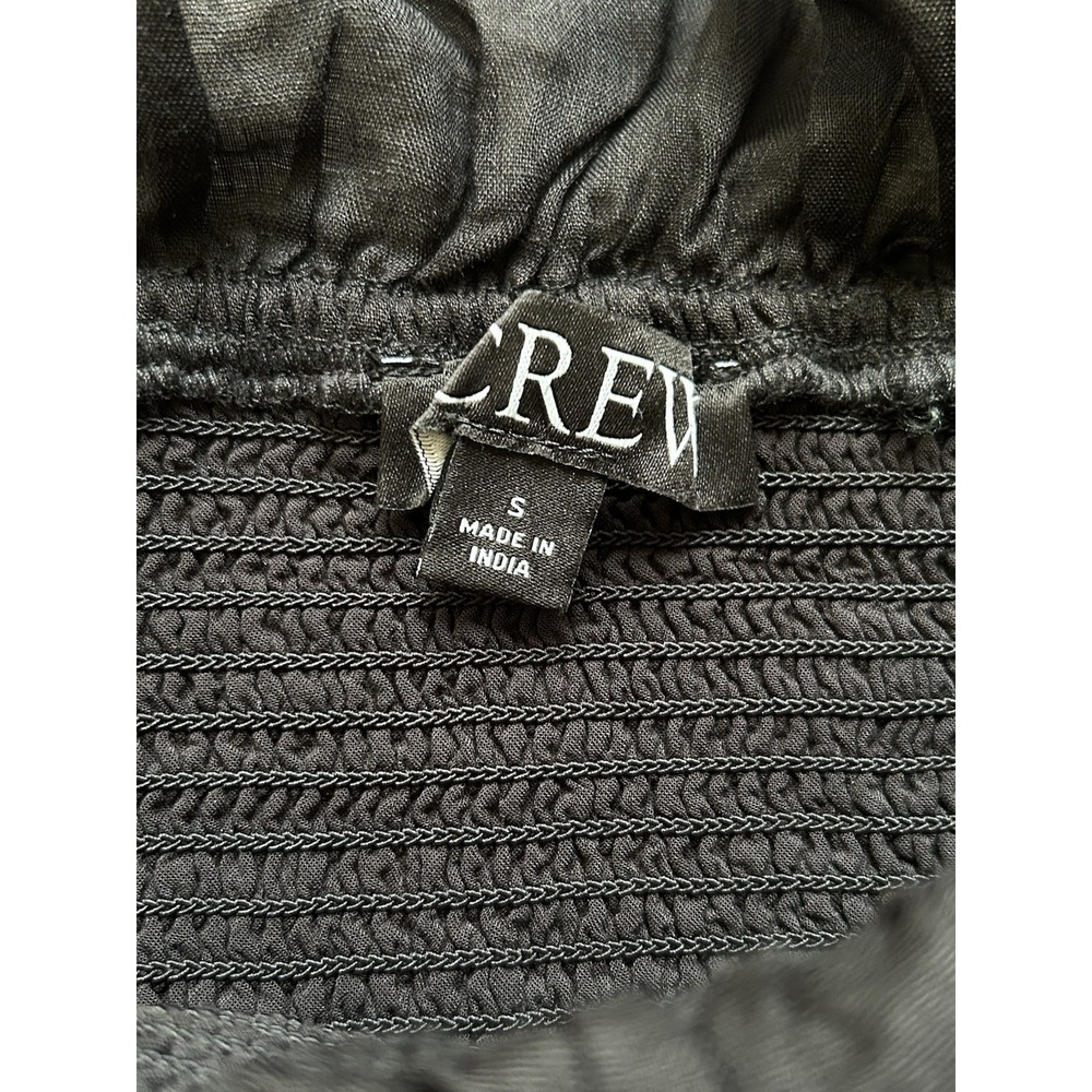 J.Crew Ravenna Ramie Smocked Maxi Dress Black Strapless Removable Straps Size S - Picture 6 of 7